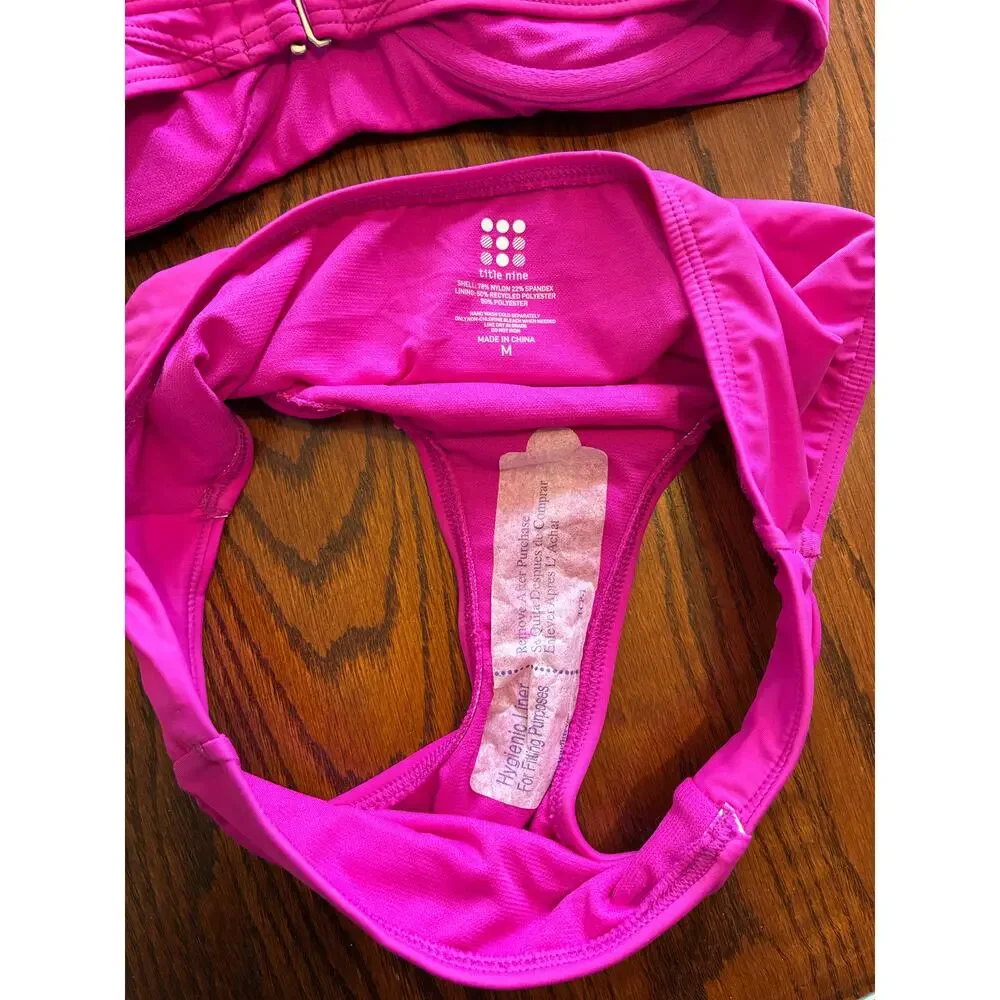 Title Nine NWT Women's Fuchsia Pink Bikini Set - Picture 5 of 6
